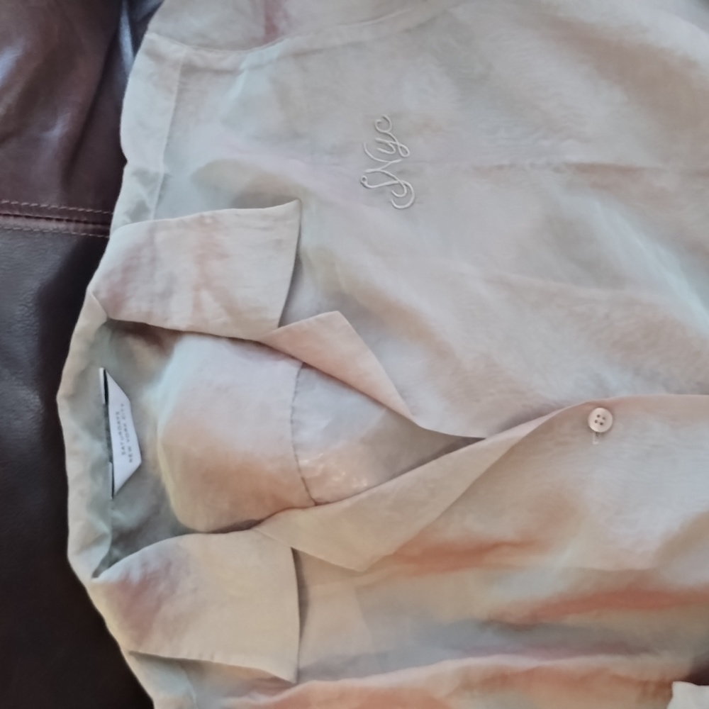 Saturdays NYC sheer emb shirt classic khaki